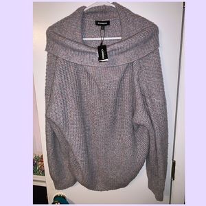 Express Blue Pink Grey Sweater